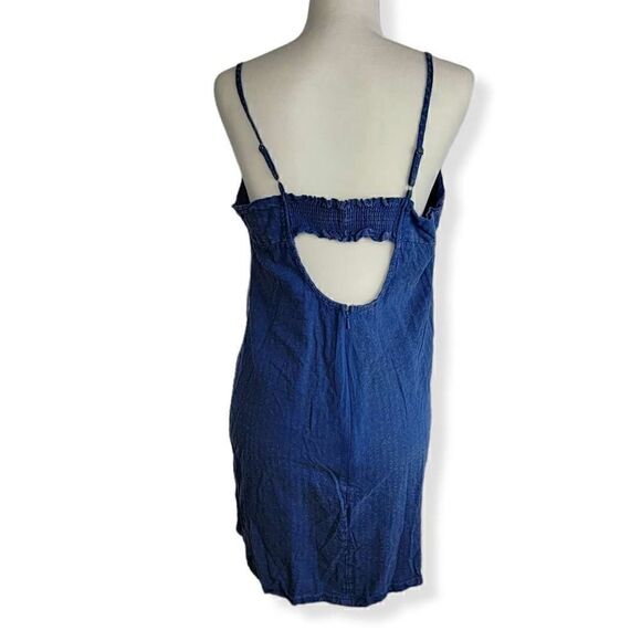 Wild Fable Blue Empire waistline Linen Blend Dress XL - Picture 3 of 3